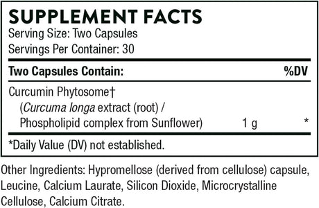 THORNE RESEARCH - Thorne Curcumin Phytosome 1000Mg. 60 Capsulas - The Red Vitamin MX - Suplementos Alimenticios - {{ shop.shopifyCountryName }}