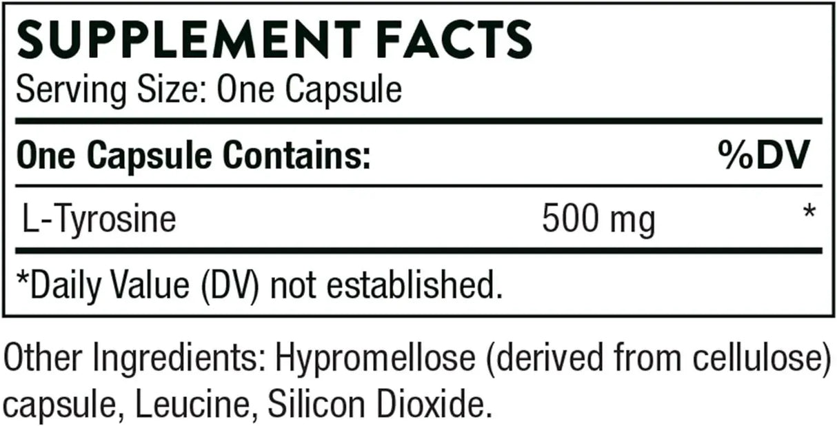 THORNE RESEARCH - THORNE L-Tyrosine 90 Capsulas - The Red Vitamin MX - Suplementos Alimenticios - {{ shop.shopifyCountryName }}