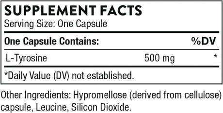 THORNE RESEARCH - THORNE L-Tyrosine 90 Capsulas - The Red Vitamin MX - Suplementos Alimenticios - {{ shop.shopifyCountryName }}