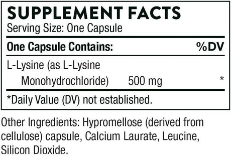 THORNE RESEARCH - Thorne Lysine 500Mg. 60 Capsulas - The Red Vitamin MX - Suplementos Alimenticios - {{ shop.shopifyCountryName }}