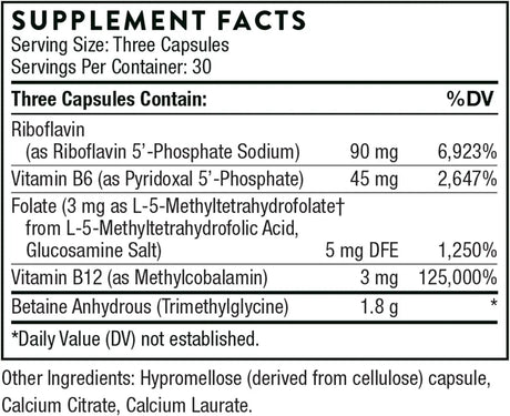 THORNE RESEARCH - THORNE Methyl-Guard Plus 90 Capsulas - The Red Vitamin MX - Suplementos Alimenticios - {{ shop.shopifyCountryName }}