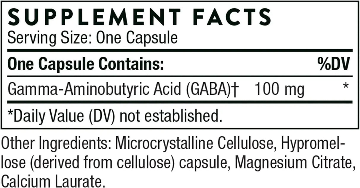 THORNE RESEARCH - THORNE PharmaGABA-100 100Mg. 60 Capsulas - The Red Vitamin MX - Suplementos Alimenticios - {{ shop.shopifyCountryName }}