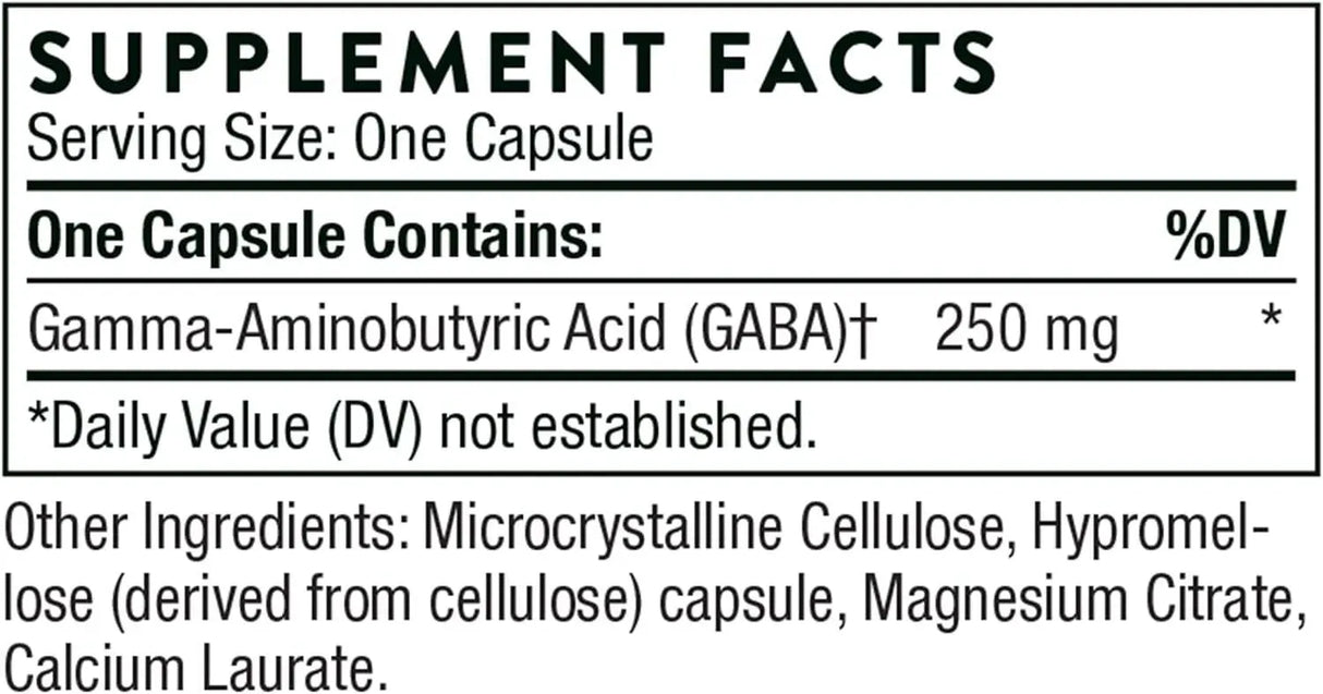 THORNE RESEARCH - THORNE PharmaGABA-250 250Mg. 60 Capsulas - The Red Vitamin MX - Suplementos Alimenticios - {{ shop.shopifyCountryName }}