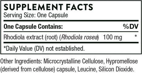 THORNE RESEARCH - Thorne Rhodiola 60 Capsulas - The Red Vitamin MX - Suplementos Alimenticios - {{ shop.shopifyCountryName }}