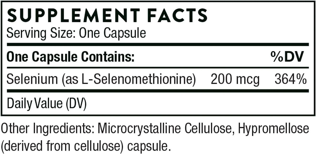 THORNE RESEARCH - Thorne Selenium 200mcg 60 Capsulas - The Red Vitamin MX - Suplementos Alimenticios - {{ shop.shopifyCountryName }}