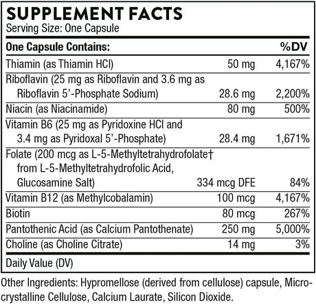 THORNE RESEARCH - Thorne Stress B-Complex 60 Capsulas - The Red Vitamin MX - Suplementos Alimenticios - {{ shop.shopifyCountryName }}