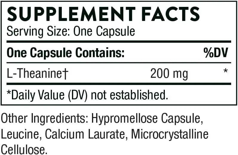 THORNE RESEARCH - Thorne Theanine 200Mg. 90 Capsulas - The Red Vitamin MX - Suplementos Alimenticios - {{ shop.shopifyCountryName }}