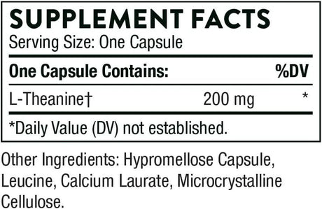 THORNE RESEARCH - Thorne Theanine 200Mg. 90 Capsulas - The Red Vitamin MX - Suplementos Alimenticios - {{ shop.shopifyCountryName }}