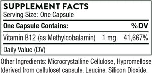 THORNE RESEARCH - Thorne Vitamin B12 as Methylcobalamin 60 Capsulas - The Red Vitamin MX - Suplementos Alimenticios - {{ shop.shopifyCountryName }}