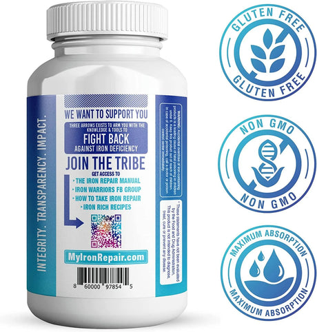 THREE ARROWS - Three Arrows Iron Repair Simply Heme Iron Supplement 90 Capsulas - The Red Vitamin MX - Suplementos Alimenticios - {{ shop.shopifyCountryName }}