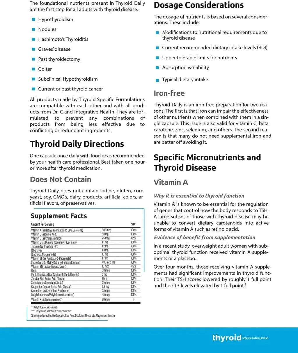 THYROID SPECIFIC FORMULATIONS - Thyroid Specific Formulations Thyroid Daily 30 Capsulas - The Red Vitamin MX - Suplementos Alimenticios - {{ shop.shopifyCountryName }}