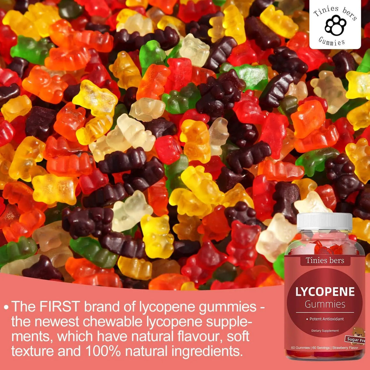 TINIES BERS - Tinies bers Lycopene Supplement Gummies 40Mg. 60 Gomitas - The Red Vitamin MX - Suplementos Alimenticios - {{ shop.shopifyCountryName }}