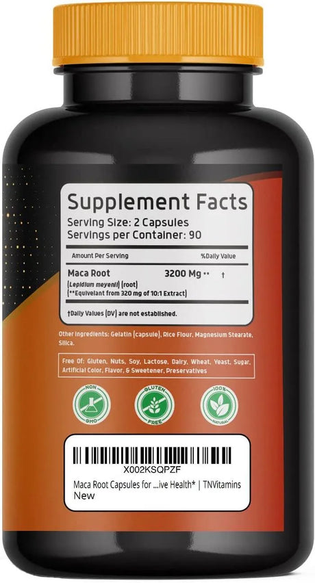 TNTVITAMINS - tnvitamins Maca Root Capsules 3200Mg. 180 Capsulas - The Red Vitamin MX - Suplementos Alimenticios - {{ shop.shopifyCountryName }}