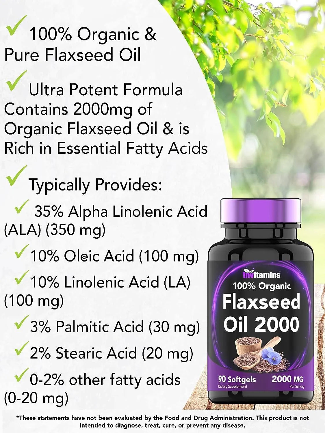 TNTVITAMINS - tnvitamins Organic Flaxseed Oil 2000Mg. 90 Capsulas Blandas - The Red Vitamin MX - Suplementos Alimenticios - {{ shop.shopifyCountryName }}