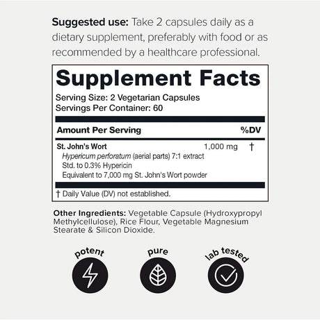 TONIIQ - Toniiq 1,000Mg. Ultra High Strength St. John's Wort 120 Capsulas - The Red Vitamin MX - Suplementos Alimenticios - {{ shop.shopifyCountryName }}