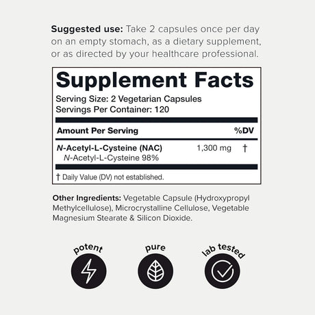 TONIIQ - Toniiq NAC Supplement N-Acetyl Cysteine 1300Mg. 240 Capsulas - The Red Vitamin MX - Suplementos Alimenticios - {{ shop.shopifyCountryName }}