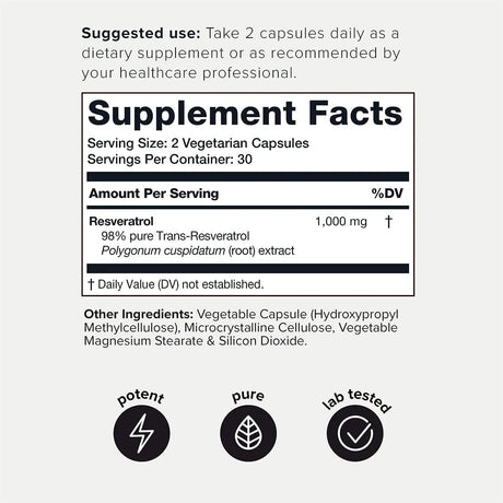 TONIIQ - Toniiq Ultra High Potency Resveratrol 1000Mg. 60 Capsulas - The Red Vitamin MX - Suplementos Alimenticios - {{ shop.shopifyCountryName }}