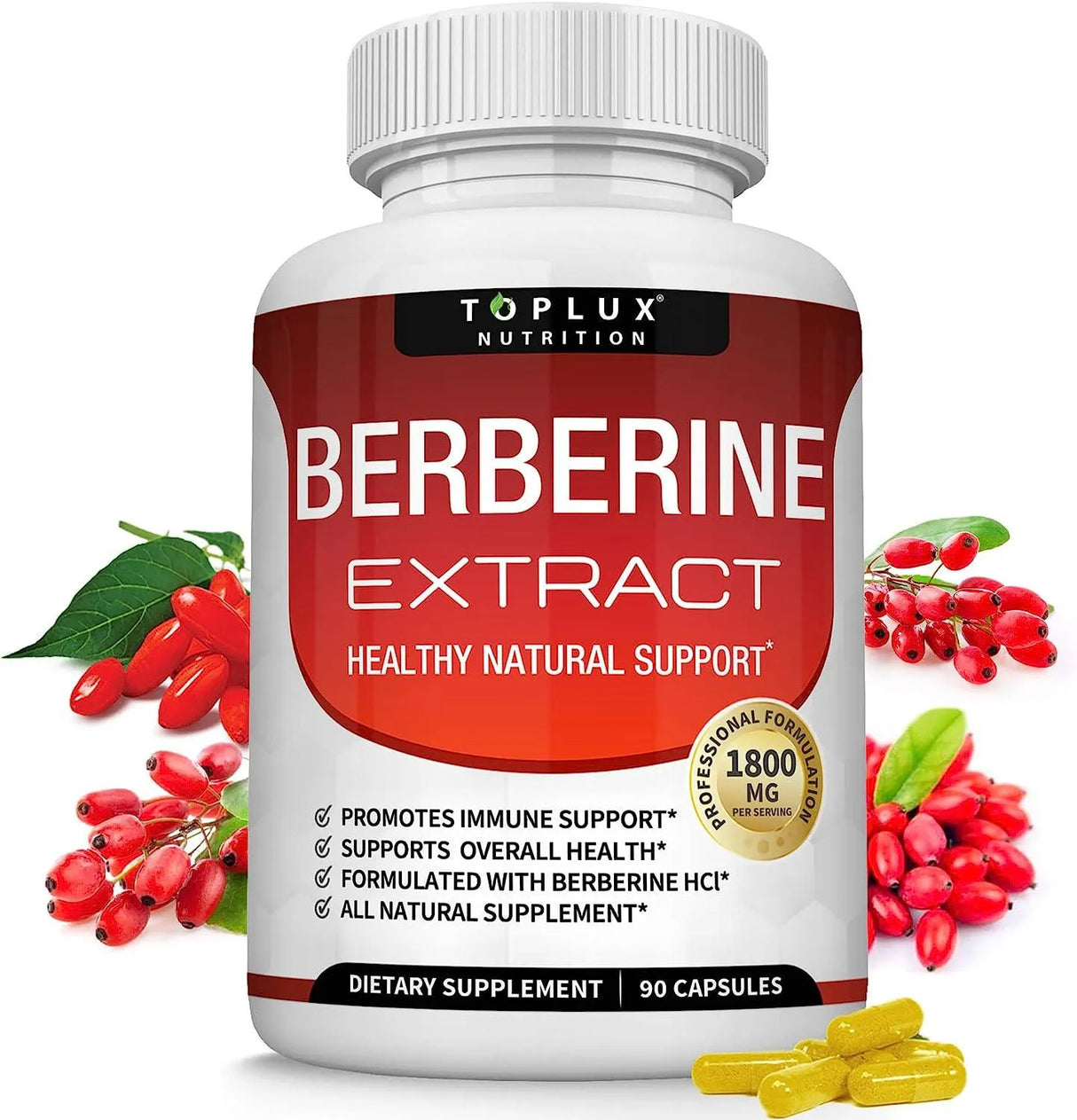 TOPLUX - Toplux Berberine Extract 1800Mg. 90 Capsulas - The Red Vitamin MX - Suplementos Alimenticios - {{ shop.shopifyCountryName }}