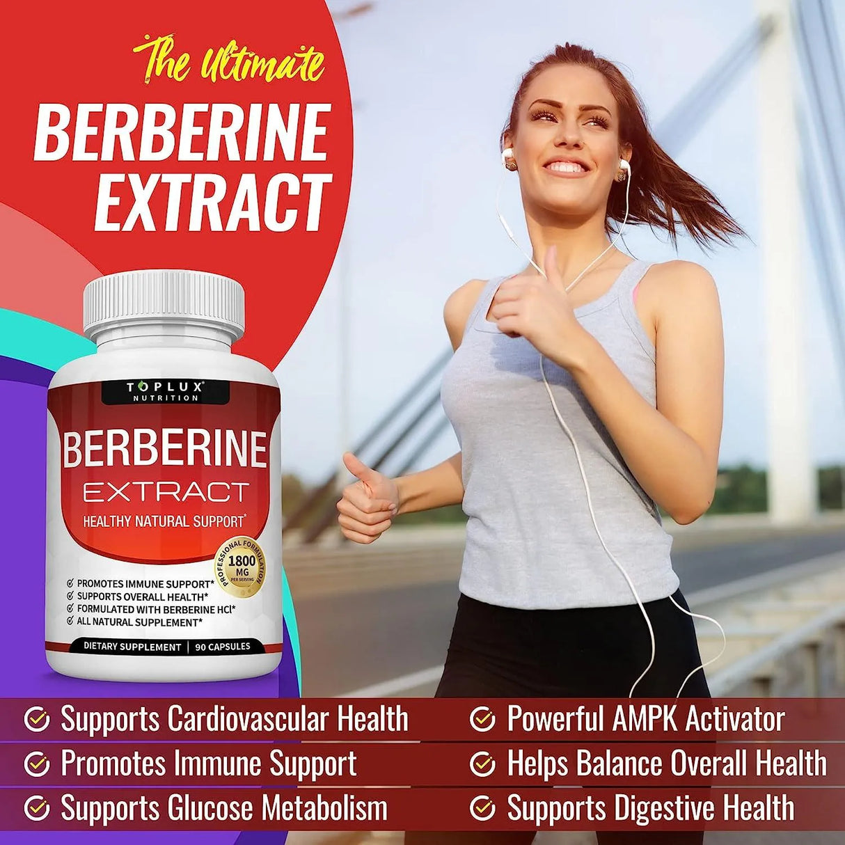 TOPLUX - Toplux Berberine Extract 1800Mg. 90 Capsulas - The Red Vitamin MX - Suplementos Alimenticios - {{ shop.shopifyCountryName }}