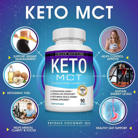 TOPLUX - Toplux Keto MCT Oil Capsules 3000Mg. 180 Capsulas Blandas - The Red Vitamin MX - Suplementos Alimenticios - {{ shop.shopifyCountryName }}