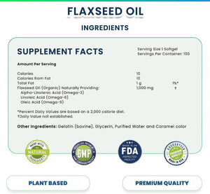 TOTAL ACTIVATION - Total Activation Organic Flaxseed Oil 1000Mg. 100 Capsulas Blandas - The Red Vitamin MX - Suplementos Alimenticios - {{ shop.shopifyCountryName }}