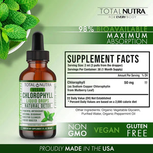 TOTAL NUTRA - Total Nutra Liquid Chlorophyll Drops 50Mg. 60Ml. 2 Pack - The Red Vitamin MX - Suplementos Alimenticios - {{ shop.shopifyCountryName }}