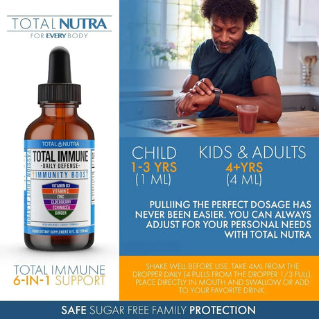 TOTAL NUTRA - Total Nutra Total Immune 6-in-1 Liquid Multivitamin Drops 120Ml. 2 Pack - The Red Vitamin MX - Suplementos Alimenticios - {{ shop.shopifyCountryName }}