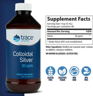 TRACE MINERALS - Trace Minerals Colloidal Silver Liquid 30 PPM 237Ml. - The Red Vitamin MX - Suplementos Alimenticios - {{ shop.shopifyCountryName }}