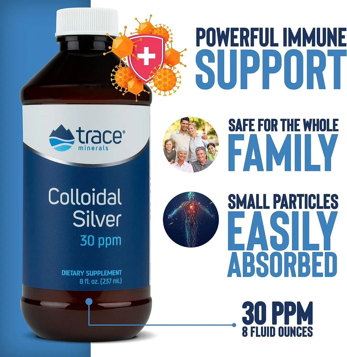 TRACE MINERALS - Trace Minerals Colloidal Silver Liquid 30 PPM 237Ml. - The Red Vitamin MX - Suplementos Alimenticios - {{ shop.shopifyCountryName }}