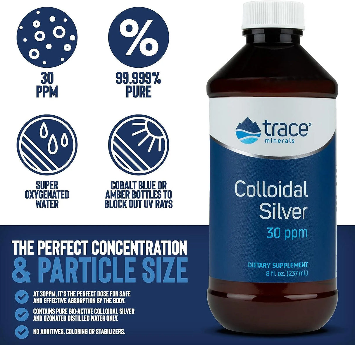 TRACE MINERALS - Trace Minerals Colloidal Silver Liquid 30 PPM 237Ml. - The Red Vitamin MX - Suplementos Alimenticios - {{ shop.shopifyCountryName }}