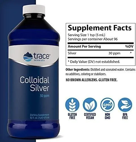 TRACE MINERALS - Trace Minerals Colloidal Silver Liquid 30 PPM 473Ml. - The Red Vitamin MX - Suplementos Alimenticios - {{ shop.shopifyCountryName }}