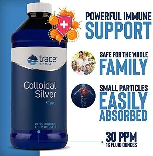 TRACE MINERALS - Trace Minerals Colloidal Silver Liquid 30 PPM 473Ml. - The Red Vitamin MX - Suplementos Alimenticios - {{ shop.shopifyCountryName }}