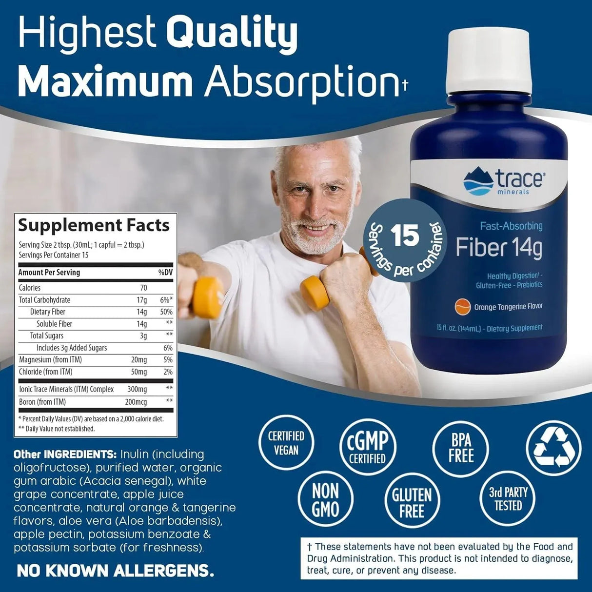 TRACE MINERALS - Trace Minerals Fast Absorbing Fiber 14g Liquid 144Ml. - The Red Vitamin MX - Suplementos Alimenticios - {{ shop.shopifyCountryName }}