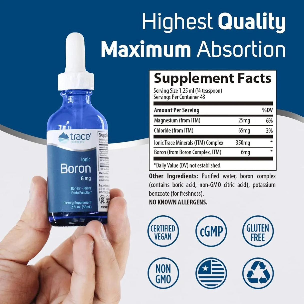 TRACE MINERALS - Trace Minerals Liquid Ionic Boron 6 Mg. 2 Fl.Oz. 2 Pack - The Red Vitamin MX - Suplementos Alimenticios - {{ shop.shopifyCountryName }}