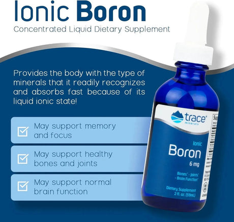TRACE MINERALS - Trace Minerals Liquid Ionic Boron 6 Mg. 2 Fl.Oz. 2 Pack - The Red Vitamin MX - Suplementos Alimenticios - {{ shop.shopifyCountryName }}