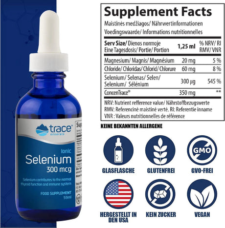 TRACE MINERALS - Trace Minerals Liquid Ionic Selenium 300mcg 59Ml. - The Red Vitamin MX - Suplementos Alimenticios - {{ shop.shopifyCountryName }}