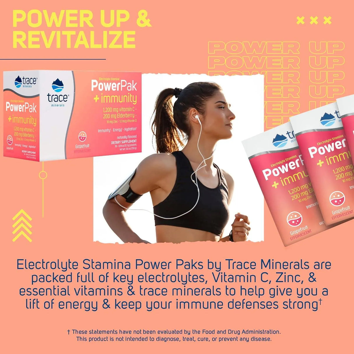 TRACE MINERALS - Trace Minerals Power Pak Electrolyte + Immunity Boost Drink Packets 30 Paquetes - The Red Vitamin MX - Suplementos Alimenticios - {{ shop.shopifyCountryName }}