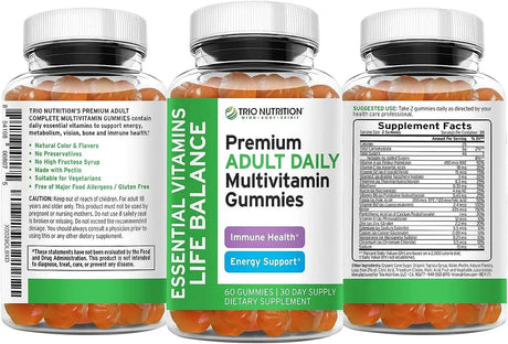 TRIO NUTRITION - Trio Nutrition Adult Daily Multivitamin 60 Gomitas - The Red Vitamin MX - Suplementos Alimenticios - {{ shop.shopifyCountryName }}