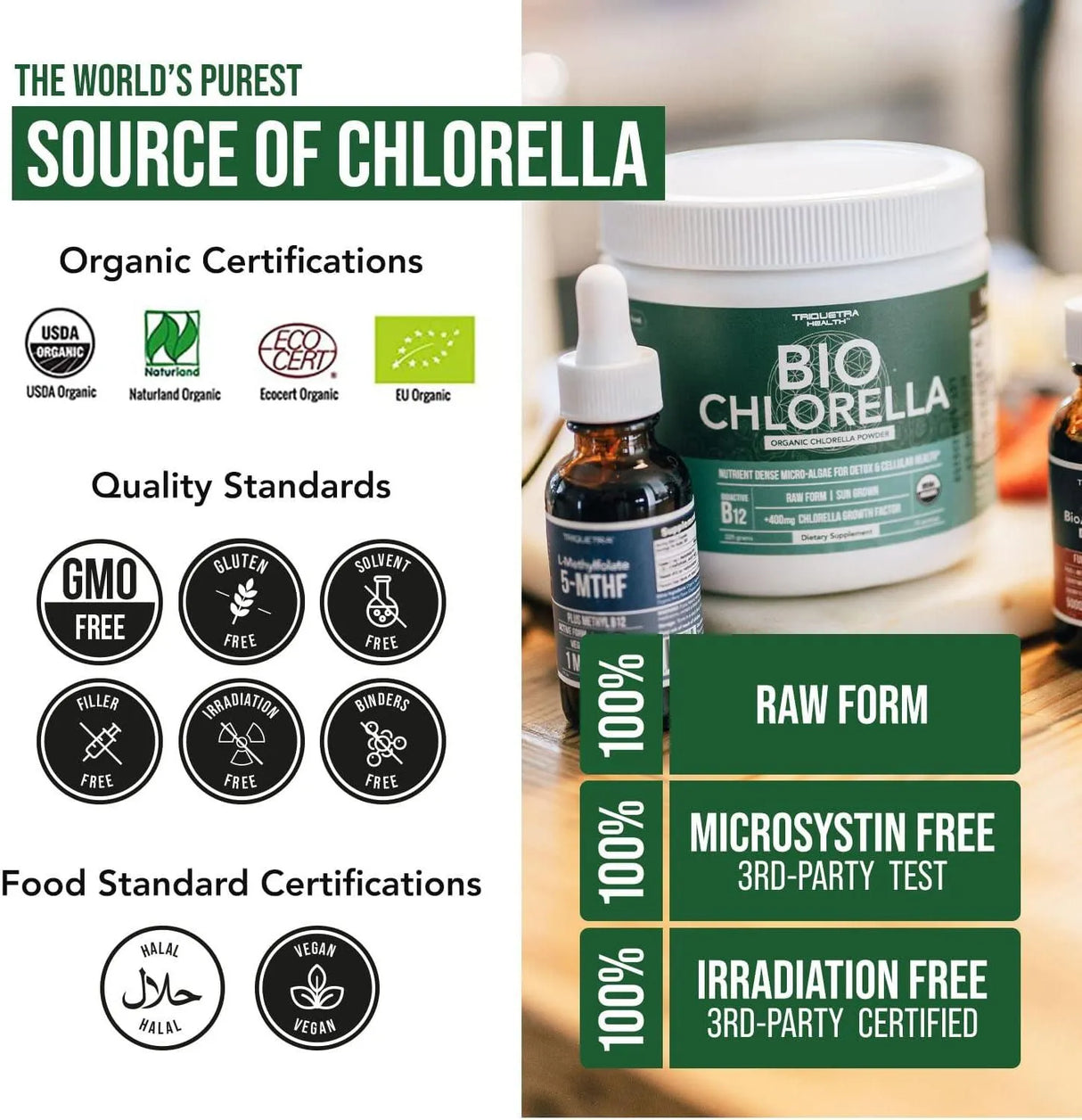 TRIQUETRA - Triquetra Health Organic Chlorella Powder 75 Servicios 225Gr. - The Red Vitamin MX - Suplementos Alimenticios - {{ shop.shopifyCountryName }}