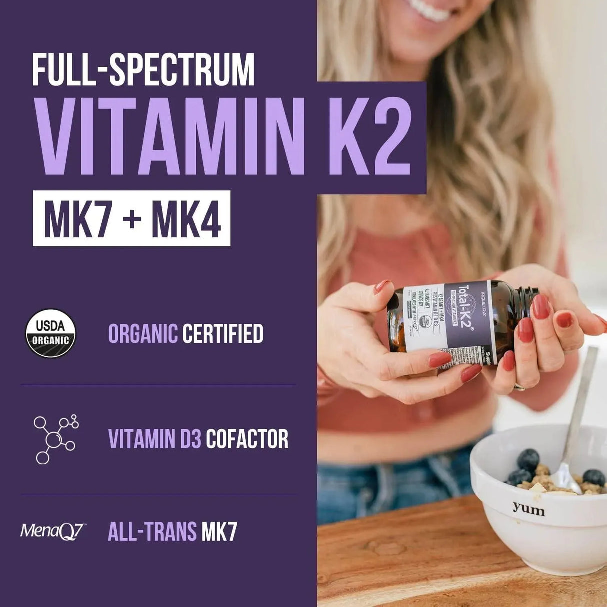 TRIQUETRA - Triquetra Vitamin K2 as MK7 & MK4 620mcg 60 Capsulas - The Red Vitamin MX - Suplementos Alimenticios - {{ shop.shopifyCountryName }}