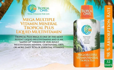 TROPICAL OASIS - Tropical Oasis Mega Plus Liquid Multivitamin and Mineral 960Ml. - The Red Vitamin MX - Suplementos Alimenticios - {{ shop.shopifyCountryName }}