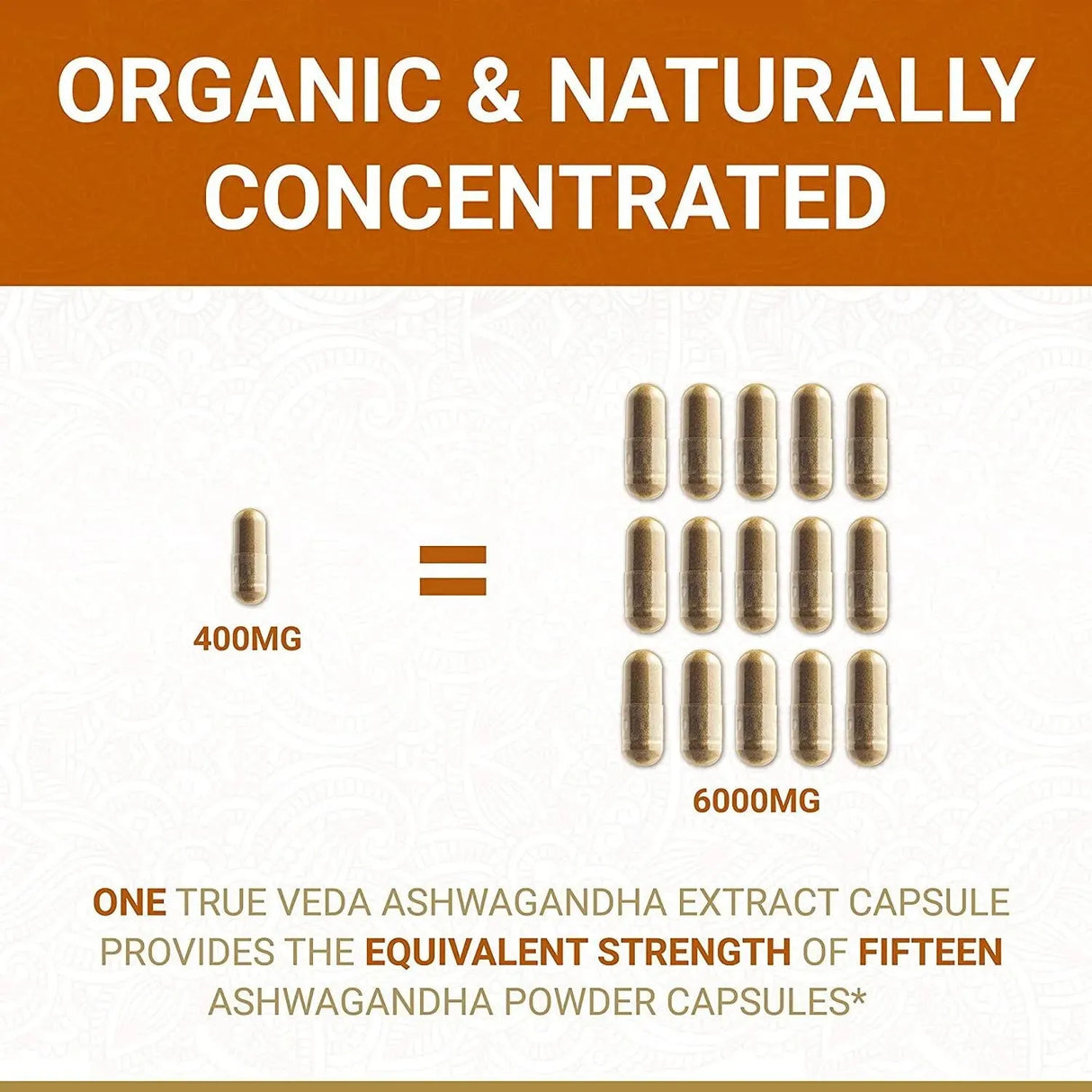 TRUE VEDA - True Veda Organic Ashwagandha 60 Capsulas - The Red Vitamin MX - Suplementos Alimenticios - {{ shop.shopifyCountryName }}