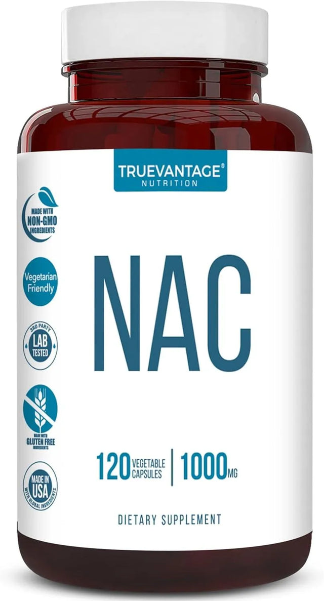 TRUEVANTAGE NUTRITION - Truevantage Nutrition NAC N-Acetyl Cysteine 1000Mg. 120 Capsulas - The Red Vitamin MX - Suplementos Alimenticios - {{ shop.shopifyCountryName }}