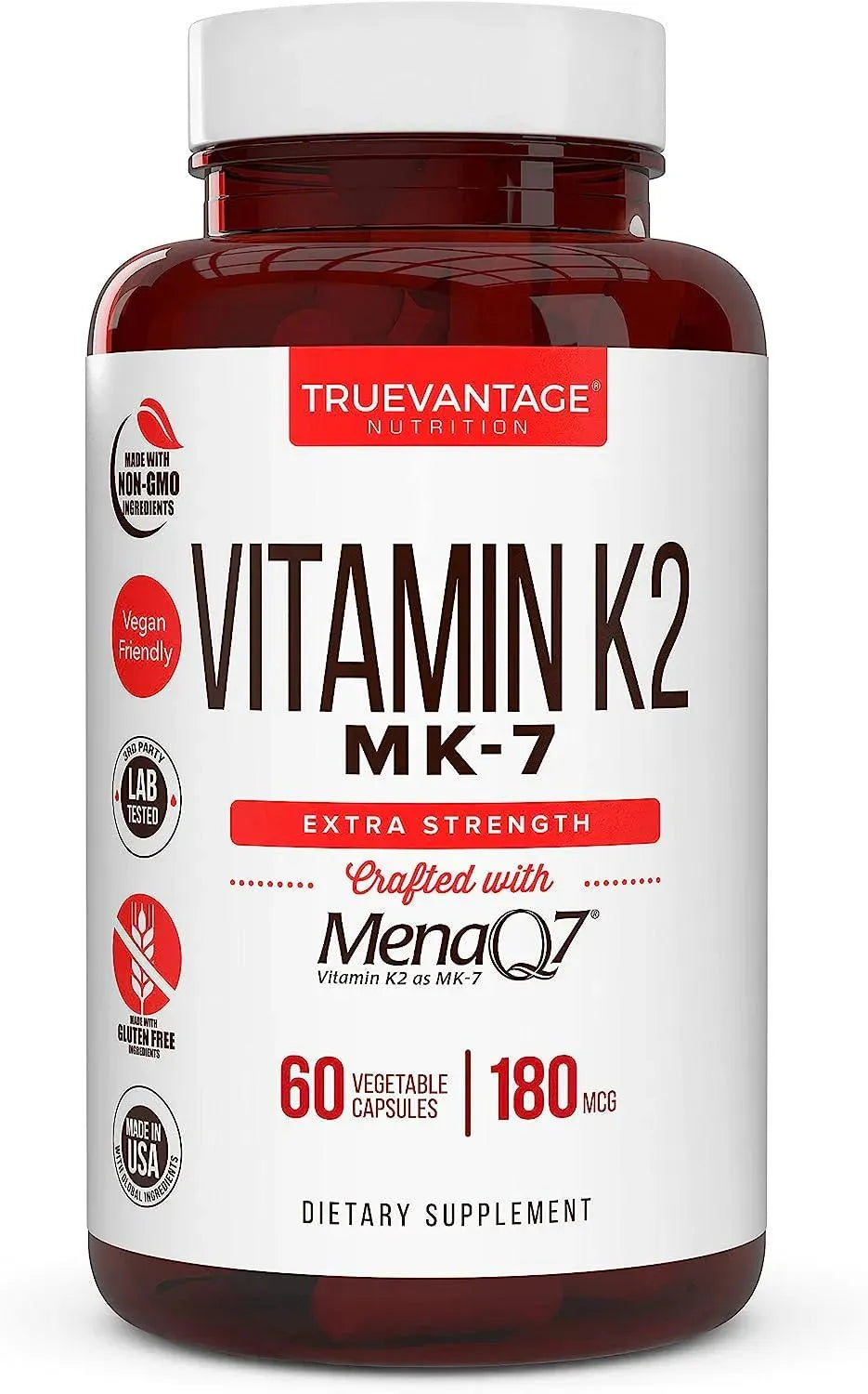 TRUEVANTAGE NUTRITION - Truevantage Vitamin k2 MK-7 180mcg 60 Capsulas - The Red Vitamin MX - Suplementos Alimenticios - {{ shop.shopifyCountryName }}