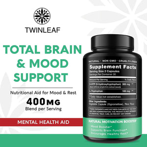 TWINLEAF - TWINLEAF 5 HTP Supplement for Mood Support 400Mg. 60 Capsulas - The Red Vitamin MX - Suplementos Alimenticios - {{ shop.shopifyCountryName }}