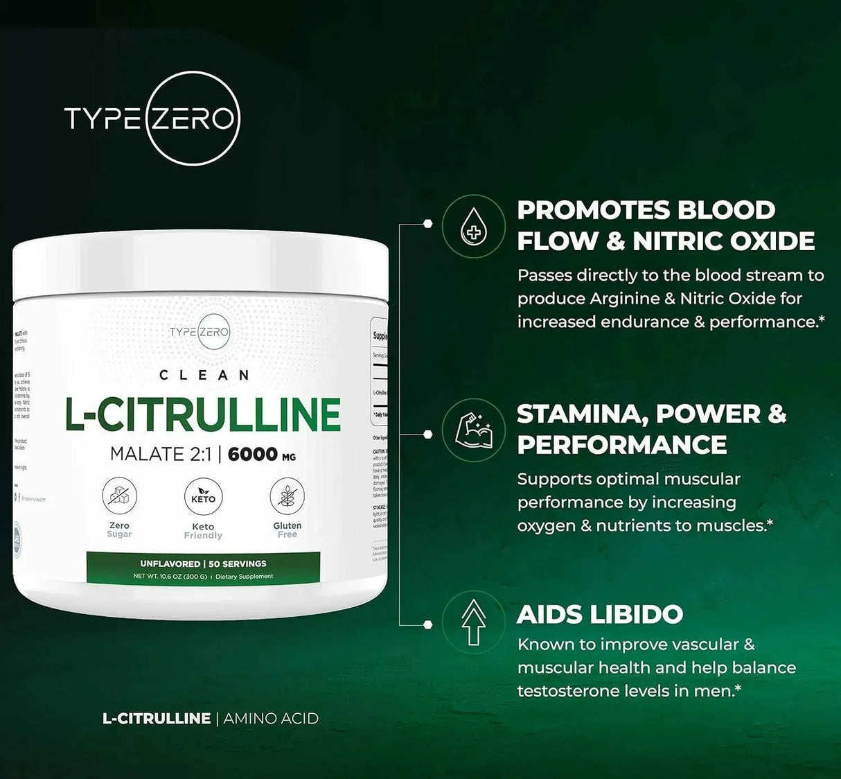 TYPE ZERO - Type Zero L-Citrulline Malate Powder 2:1 300Gr. - The Red Vitamin MX - Suplementos Alimenticios - {{ shop.shopifyCountryName }}