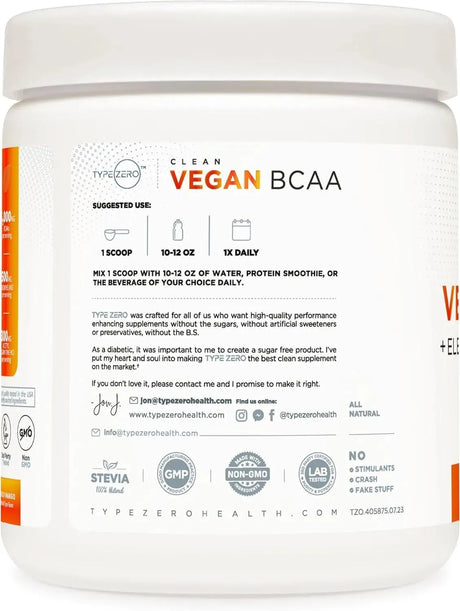 TYPE ZERO - Type Zero Ultra Clean Vegan BCAA Powder + Electrolytes Peach Mango 337Gr. - The Red Vitamin MX - Suplementos Alimenticios - {{ shop.shopifyCountryName }}