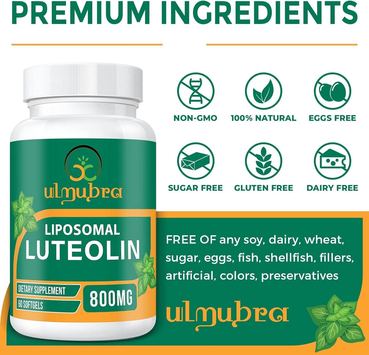 ULMUBRA - Ulmubra Liposomal Luteolin 800Mg. 60 Capsulas Blandas - The Red Vitamin MX - Suplementos Alimenticios - {{ shop.shopifyCountryName }}