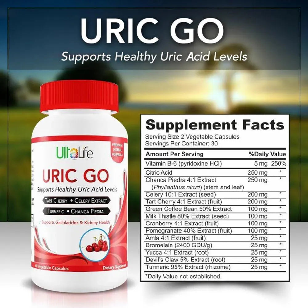 ULTALIFE - ULTALIFE Uric Go Uric Acid Cleanse Kidney Health & Joint Support 60 Capsulas - The Red Vitamin MX - Suplementos Alimenticios - {{ shop.shopifyCountryName }}