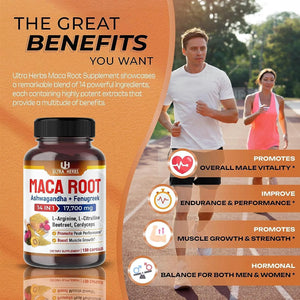 ULTRA HERBS - Ultra Herbs Organic Maca Root with Ginseng, Ashwagandha, Fenugreek 150 Capsulas - The Red Vitamin MX - Suplementos Alimenticios - {{ shop.shopifyCountryName }}